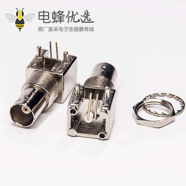 bnc穿墙座子弯式母头连接器插板接PCB板