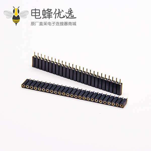 25pin单排排母直式180度间距2.54mm长10mm