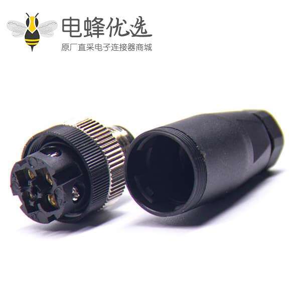 M12圆形现场组装接头公头直头塑料装配式PG7 PG9