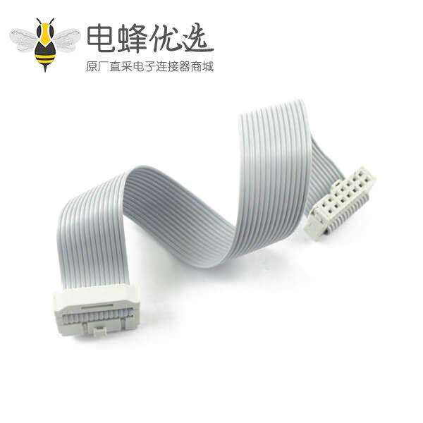 &nbsp;2.54mm间距排线2x7针14针14线IDC扁平带状电缆长度20CM连接器