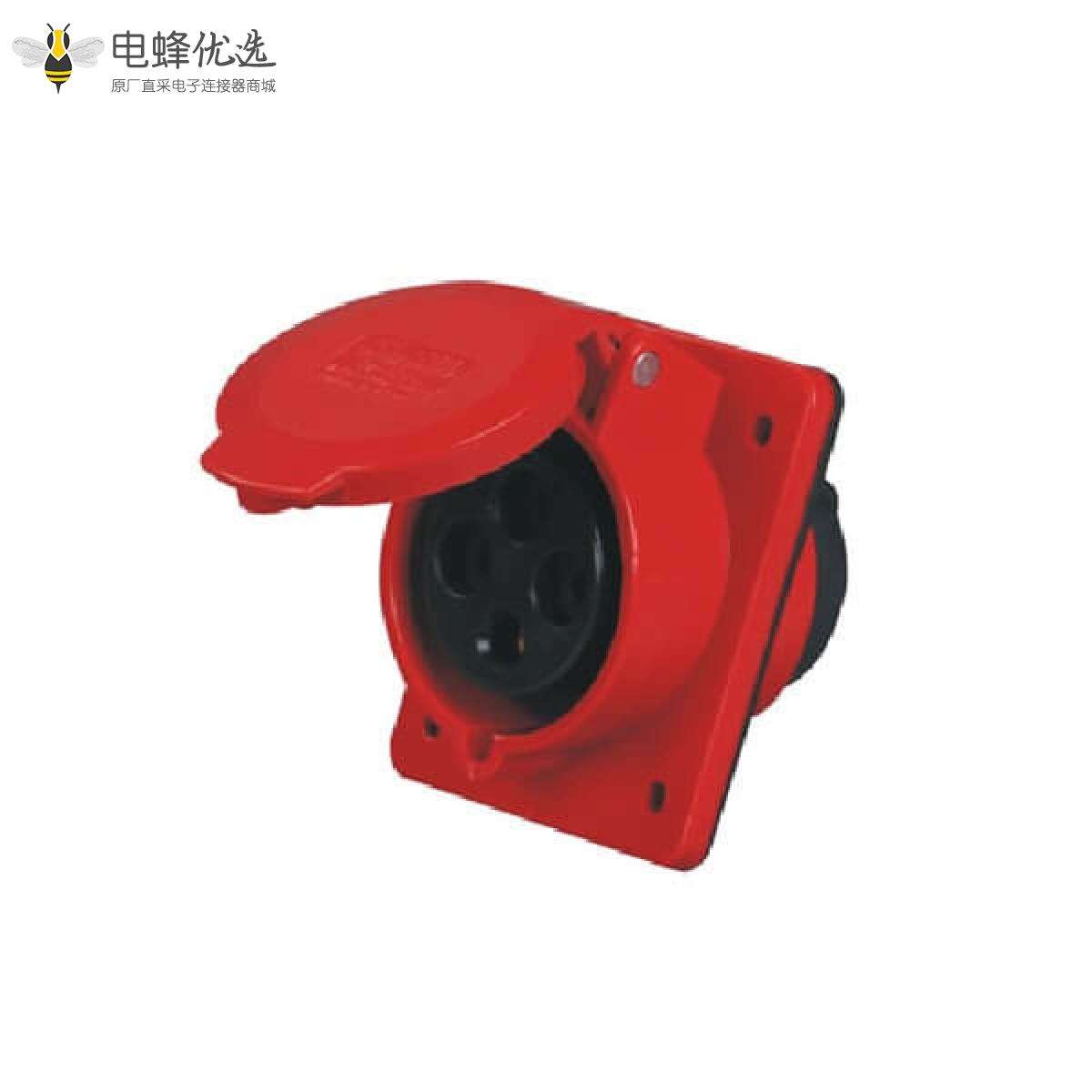 4芯 暗装斜座 16A IEC60309 工业暗装插座 45度斜插