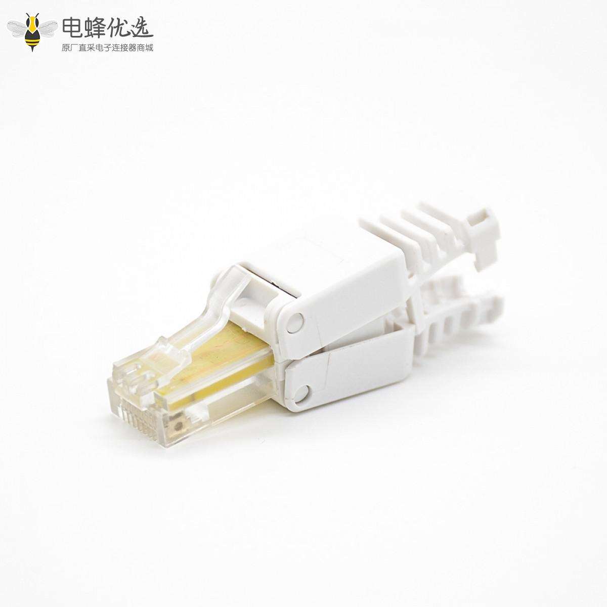RJ45水晶插头直式非屏蔽六类插孔8芯网络插头