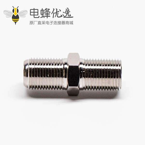 F转接头母转母射频同轴连接器镀镍