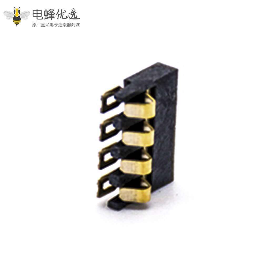 相机电池座充间距2.0塑高1.7镀金4芯接触弹片式