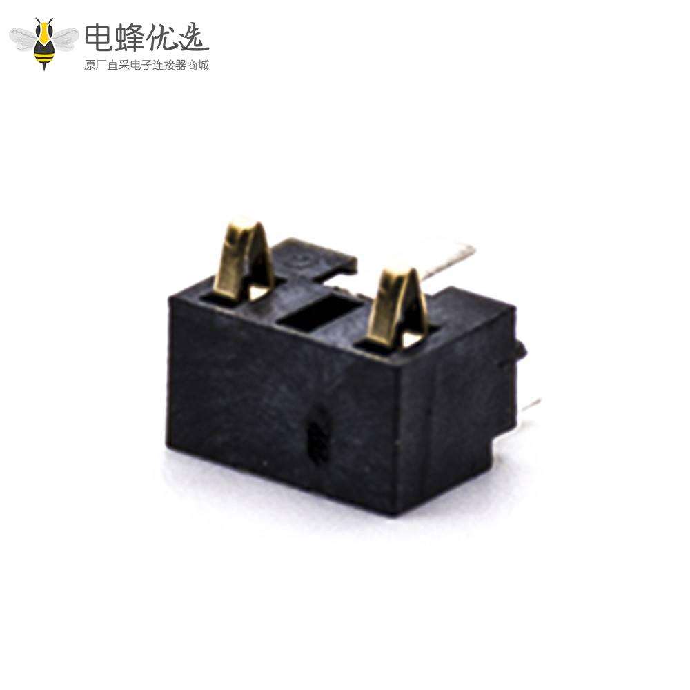 电池弹片2芯5.0MM间距卧式电池座连接器PCB板安装