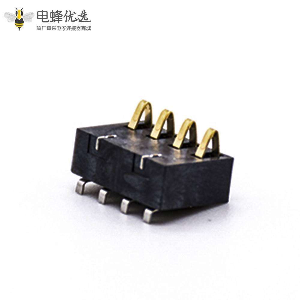 手机电池接触弹片镀金4芯2.5MM间距PCB板安装