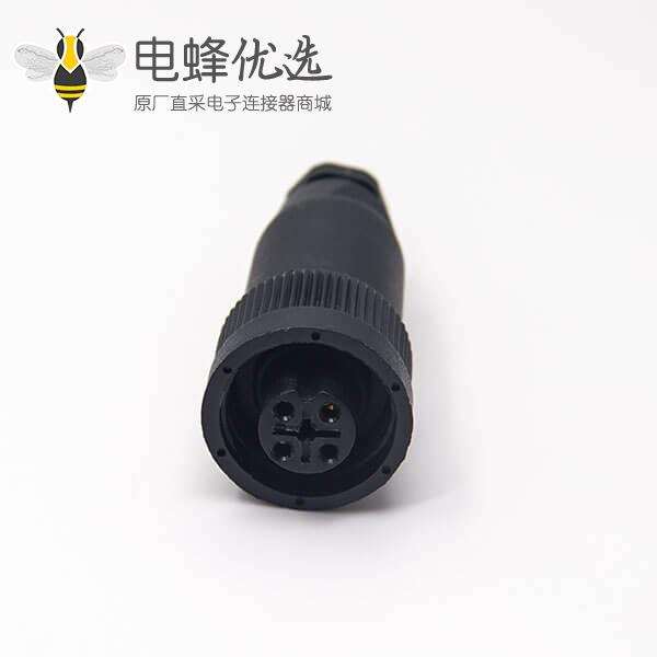 塑料航空插头RD24 J10防水直式4芯母头传感器连接器不带屏蔽