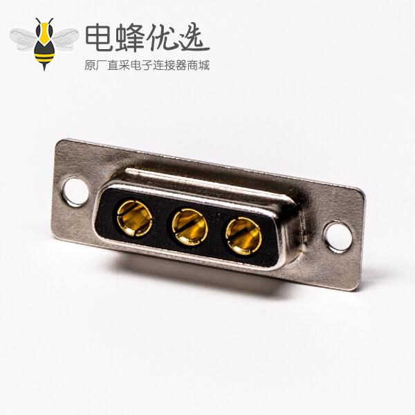 大电流连接器 D-SUB 3W3直式光孔铆合焊接车针母座接线