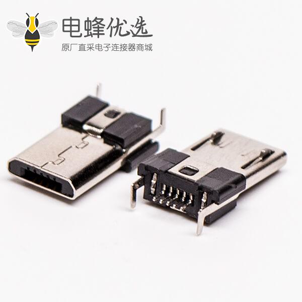 micro usb 5s b型牛角型弯式公座DIP两脚连接器