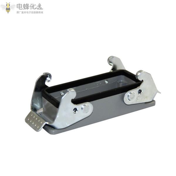 10芯重载连接器矩形IP65防水厂家直发双扣下壳铸铝合金工业连接器