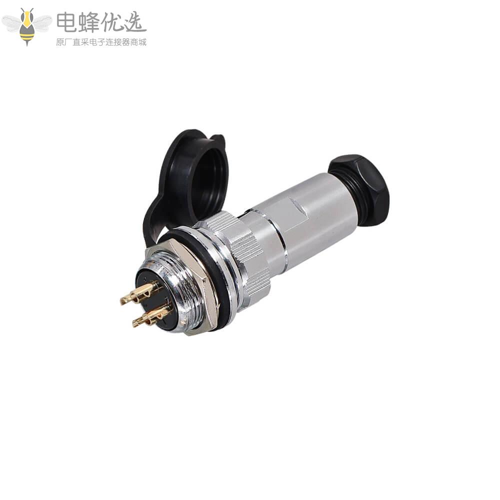 厂家直售GX20系列航空连接器4芯金属防水IP55母插头公插座7A250V