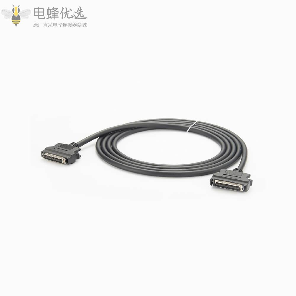 SCSI_MDR型50芯直式公头转公头卡扣式接线2.5米连接线