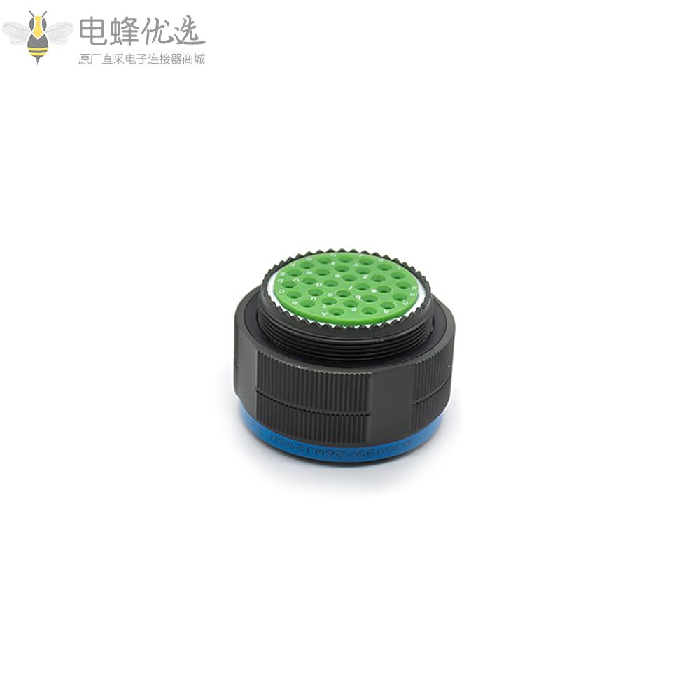 D38999插头29芯带孔母插头军绿色25号壳体连接器